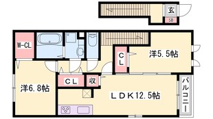 播磨高岡駅 徒歩37分 2階の物件間取画像